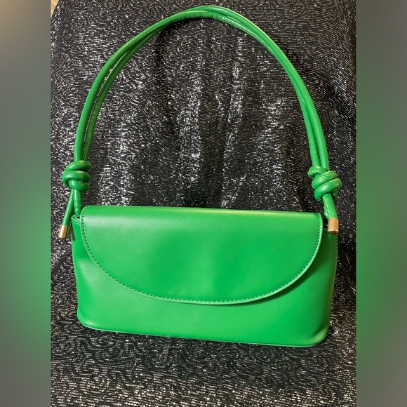 Handbags - Green Knot-Handle Shoulder Bag